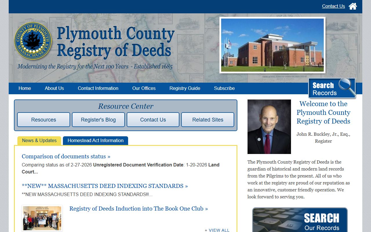 Plymouth Registry of Deeds for Plymouth Massachusetts genealogy records and colonial land records